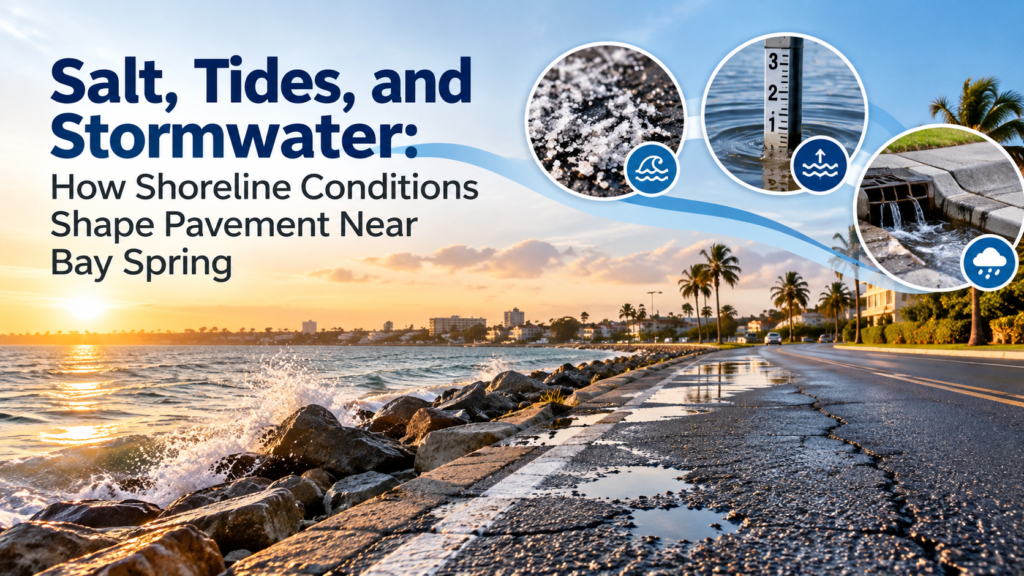 Salt, Tides, and Stormwater: How Shoreline Conditions Shape Pavement Near Bay Spring