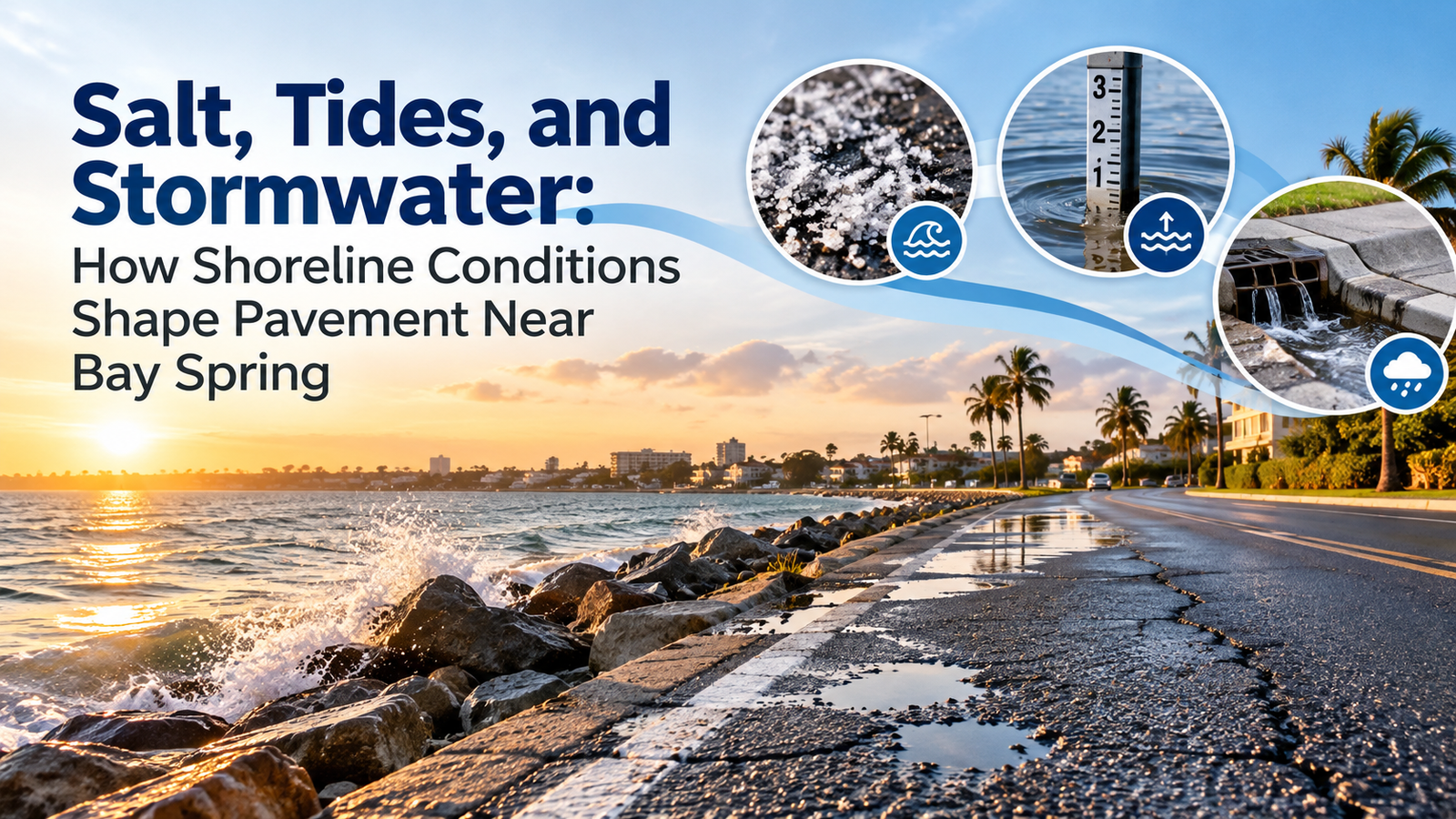 Salt, Tides, and Stormwater: How Shoreline Conditions Shape Pavement Near Bay Spring